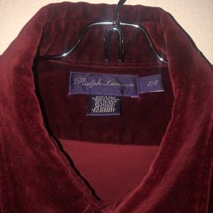 Ralph Lauren Purple Label- Maroon Velvet Button-Up